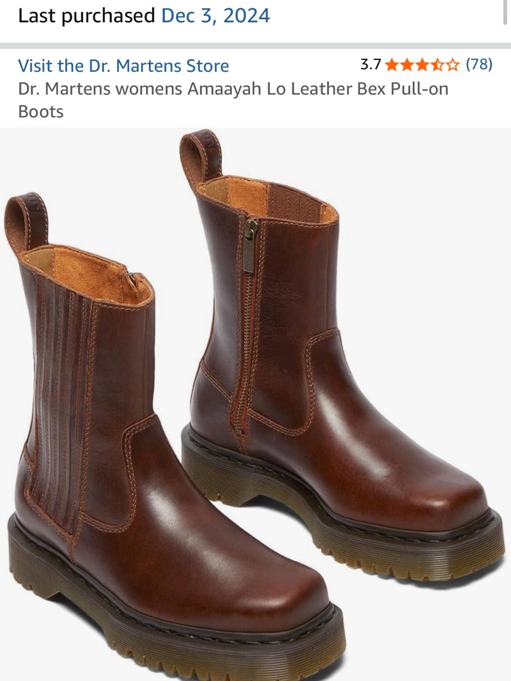 Amaaya Chelsea Boot Womenโs Brown Leather zip up boots - size 41 about a 9.5
